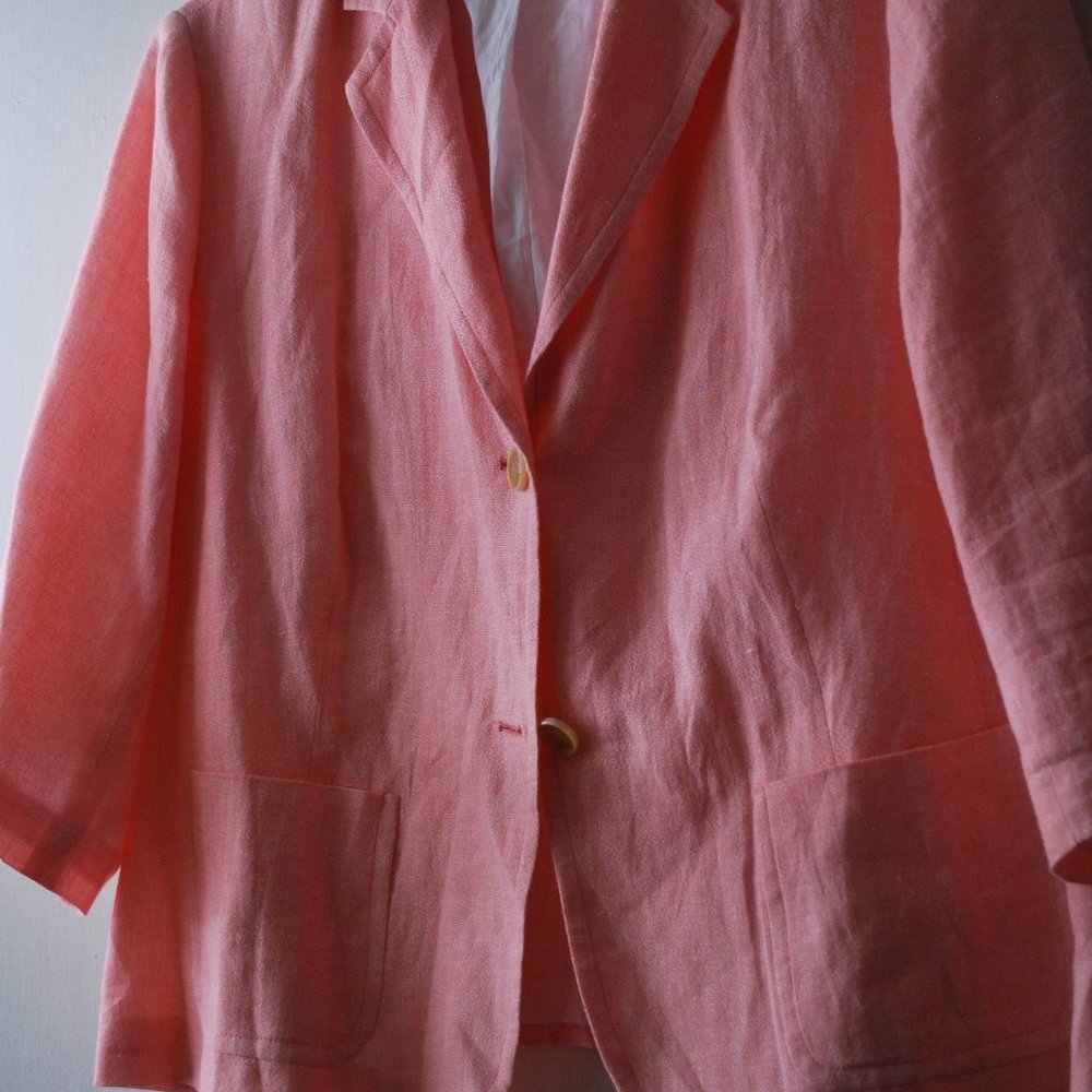 Talbots Coral Linen Jacket 22W